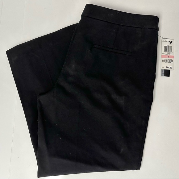 ALFANI Women's Deep Black Cropped Wide Leg Ankle Trousers SZ 10. - Picture 2 of 8